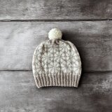 北欧柄手編みニット帽子/シェットランドウール