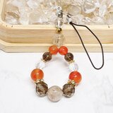 ✨再販✨【2026年丙午開運】行動力と前向きな流れを整える｜ルチルクォーツ・カーネリアン 天然石ストラップNo.833S