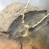 アンティーク　緒　古代水晶　雫　＋　メタルビーズ　＆　ヴェネチアン　ネックレス　千世 chitose