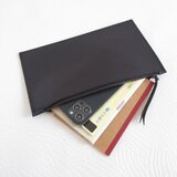 SALE開始～  A６対応・フラットマルチケース《ピッグスキン》ダークネイビー・0329
