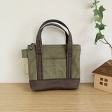 ミニミニトートバッグ型ポーチ（帆布・グリーン）