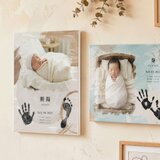 写真入り手形足形アート｜命名書×絵画風キャンバス（お七夜／誕生記念／フルオーダー／手型足型）のコピー