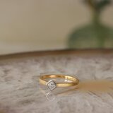 アンカットダイヤモンド（ダイヤ原石）リング 【K18YG／Pt900】