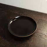 黒で素敵◆時代物　漆芸黒塗金縁中皿　骨董・antiques　古道具　古漆器　明治~大正期