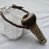 蝦夷鹿の角笛ワンド タイガーアイのバッグチャーム