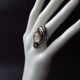 スモーキーピンク・アンフィボールクォーツのシルバーリング