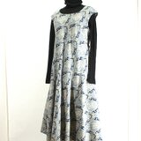 シャツコールバイアスハギのフレンチワンピース（ペイズリー）のコピー