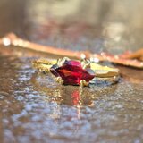 ガーネット　マーキスカット5×10　beast　シルバーSV925リング