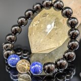 【高波動・不幸断絶・金運】ゴールドルチルクォーツ ラピスラズリ モリオン 10mm ブレスレット