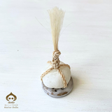 【★縁起物】おのころ水晶と精麻、陶の台座のミニチュア関守石1