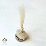 【★縁起物】おのころ水晶と精麻、陶の台座のミニチュア関守石2