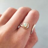 【1点もの】カンテラオパール/オパール/10月誕生石/しっぽ/内包物/覆輪/silver925/リング【フリーサイズ】