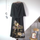 地紙と草花柄の留袖ドレス＊セットアップ　吉祥堂