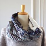 カンタ刺繍シルクとエコファーのねじりスヌードB