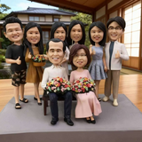 家族記念日 プレゼント 家族写真 記念品 似顔絵 人形 ❤ 大人数 肖像画 写真入り そっくり フィギュア ❤会社 先輩 同僚
