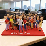 家族記念日 プレゼント 家族写真 記念品 似顔絵 人形 ❤ 大人数 肖像画 写真入り そっくり フィギュア ❤会社 先輩 同僚