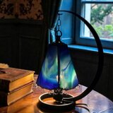 1点物！早い者勝ち！「オーロラの夜」　ステンドグラス 吊り下げランプ｜ブルーグリーン｜インテリア照明