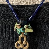 ＊古のネックレス＠古いクチ族のチャーム＋ターコイズピンワーク＋アジアの出土ビーズ＋ジャワシードビーズなど