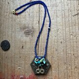 ＊古のネックレス＠古いクチ族のチャーム＋ターコイズピンワーク＋アジアの出土ビーズ＋ジャワシードビーズなど