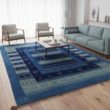 ペルシャ　ギャッベ　リビング　ダイニング　ラグ　242x198cm　コバルトブルー　RJ2425