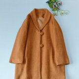 総裏圧縮ウールショールカラーポケット付き軽くゆったり着られるコート♪