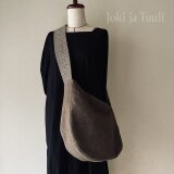 [手織りベルトリネンショルダーバッグ] モカ　