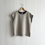 衿リブフレンチ袖プルオーバー_リネン100%_Natural