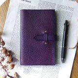 イタリア革のノートカバー（MDノート新書サイズ）／紫