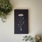 【一点もの】『手紡ぎ糸のお花. e'』手刺繍ファブリックパネル　