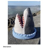 【DL編み図】かぎ針編み海洋生物サメヘッド(直立)編み図