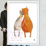 いつもいっしょ　ネコ　送料無料 　あらゆすお部屋のポスター　イラスト　アートポスター　アート/sei検索新着順　3869