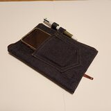 BK153②無印良品B6判デニム手帳カバー ペン差しポケット有