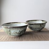 新春福袋　ライトブルーのどんぶりペア　【手仕事　民藝　和　陶器】