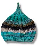 １点限定！　新作2025どんぐりニット帽子　野呂英作毛糸使用　セルリアンブルーグラデーション　誕生日ギフト・プチギフト