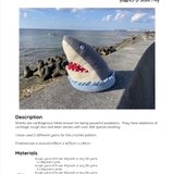 【DL編み図】かぎ針編み海洋生物サメヘッド(傾く)編み図