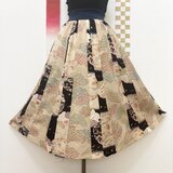 古き布を今の私へ＊着物リメイクの軽やかスカート　朝霜