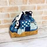 ちょっと大きめ　お弁当袋　【パンダ★青】