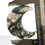 穴あきモスアゲート月形[m28] 34x16mm 27Cts　 ルース／天然石／カボション
