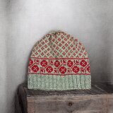 北欧柄手編みニット帽子/シェットランドウール