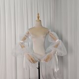 取り外し可能な付け袖 オフホワイト ストレッチ 結婚式 前撮り オーダーメイド可能