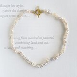 優しいペールピンク　ケシパールのチョーカー　オールノット仕上げ　1点のみ