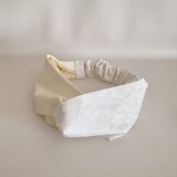 クロスタイプのヘアバンド　ターバン　レモンクリームイエローラメ　30