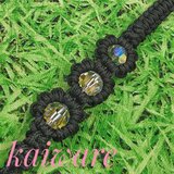 お花3つリードS　️スワロダイヤカット12mm 長さ100cmチワワ ヨーキー ポメラニアン トイプードル パラコード