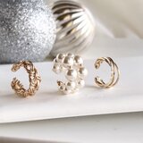 【期間限定】【ホリデーイヤーカフセット】diagonal&double Pearl &Braid