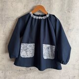 【80～160】 リバティ タナローン Adelajda アデラジャ ネイビー 長袖スモック 首パイピング