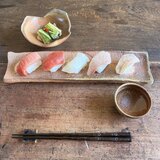 信楽 白荒土 長角皿｜穴窯焼成｜ぼたもちと火色の景色（A01）