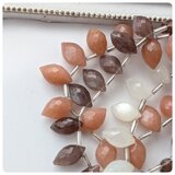 こっちも可愛いよセットB∴天然石ビーズ∵ 高品質マーキスライスブリオレットカット3種類各2粒