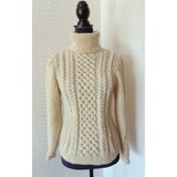 宗典様オーダー〜アラン模様盛りだくさんの贅沢なつけ襟デザインのハイネックセーター〜