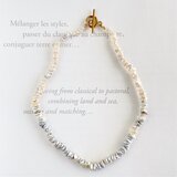 シルバーブルーとペールホワイト　ケシパールのチョーカー　１点のみ