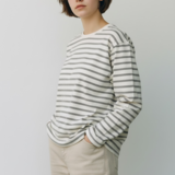 【限定価格】カフェモカボーダー　クルーネック　Tシャツ